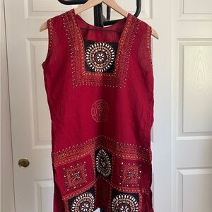 Eclectic Boho tunic with beads from Nepal